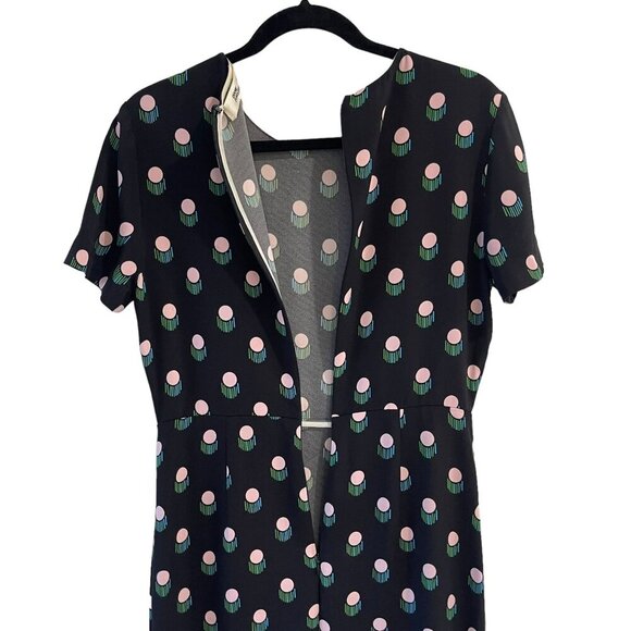 Diane von Furstenberg Size 6 Casmir Dot Silk Midi Shift Dress Short Sleeve - Picture 11 of 13